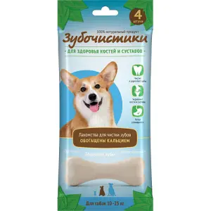"Зубочистики" Кальциевые для собак средних пород для здоровья костей и суставов, для собак от 10 до 25 кг