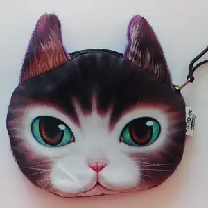 Сумочка для монет "Кошка" фиолетовая