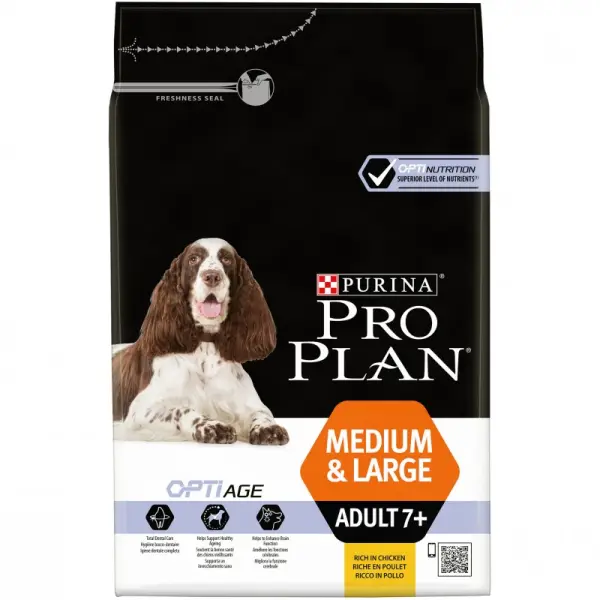 Pro Plan для собак старше 7 лет средних и крупных пород, курица с рисом 3 кг