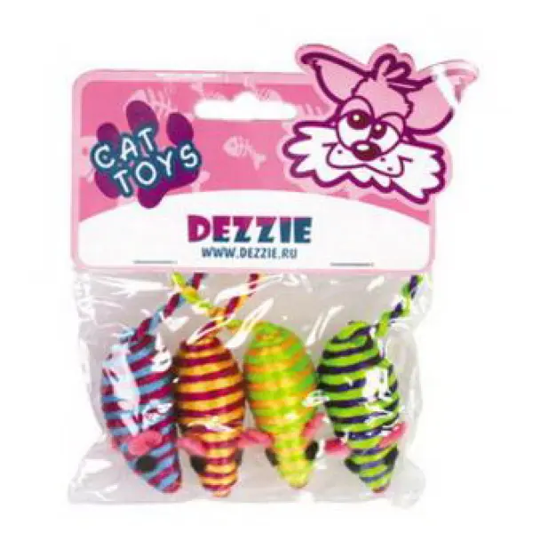 Игрушка д/кош Dezzie Мыши "Сталкер", 5см пластик 1набор (4мышки)
