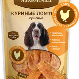 Деревенские лакомства для собак "Куриные ломтики сушеные" 90г