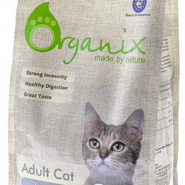 01,5кг ORGANIX Adult Cat Lamb сухой полнорационный гипоаллергенный корм для взрослых кошек ЯГНЕНОК 32/18