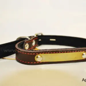 Ошейник Зооник кожа (подкладка,табл.), 33-42см х 20мм