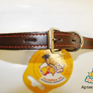 Ошейник Зооник кожа (подкладка,табл.), 33-42см х 20мм