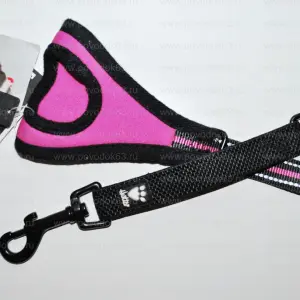 Hurtta Jogging Leash Хурта Поводок регулируемый светоотражающий малиновый, 60-90см*20 мм
