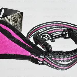 Hurtta Jogging Leash Хурта Поводок регулируемый светоотражающий малиновый, 60-90см*20 мм