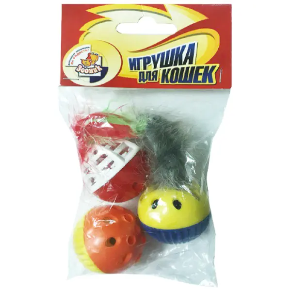 Набор игрушек мяч-забава для кошки(3шт\уп)
