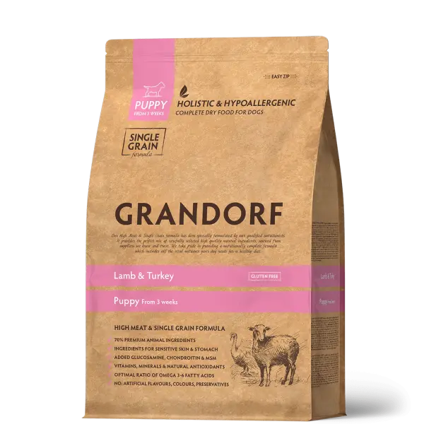 Grandorf Ягненок с индейкой для щенков всех пород 10 кг