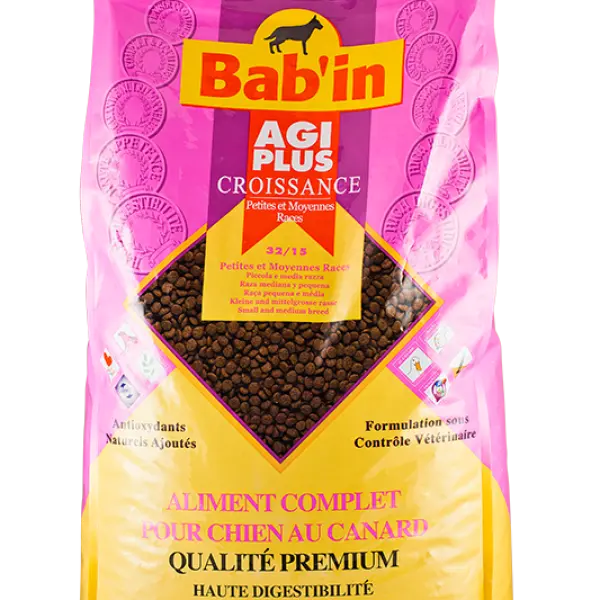 Bab'in Agi Plus  croissance PMR 32/15, утка и лосось 15кг