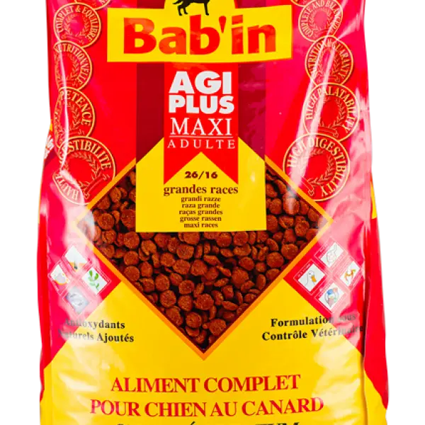 Bab'in Agi Plus Maxi 26/16,утка и лосось 15кг