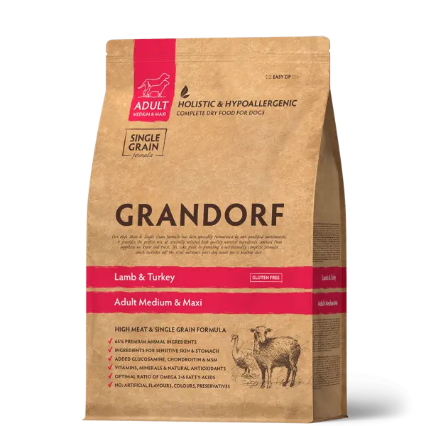 Grandorf  Ягнёнок с индейкой для средних и крупных пород 10 кг