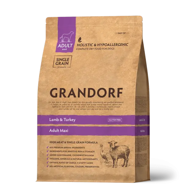 Grandorf Ягнёнок с индейкой для крупных пород 10 кг