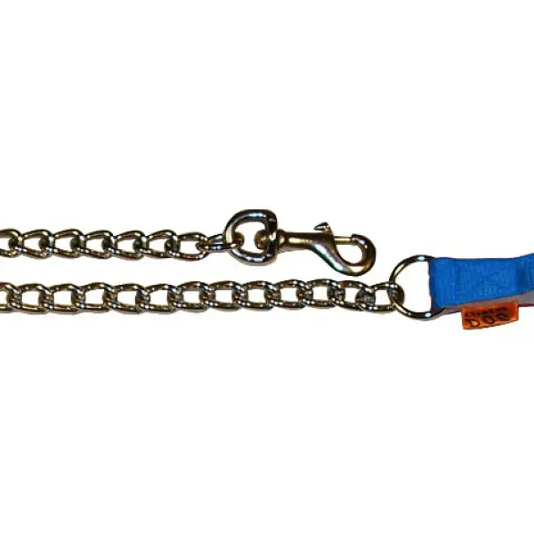 Поводок-цепь Dog Extreme с прорезиненной ручкой ,1,5 см на 115 см,синий