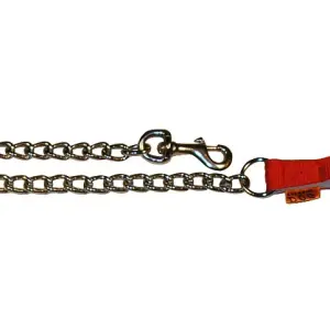 Поводок-цепь Dog Extreme с прорезиненной ручкой ,1,5 см на 115 см,красный