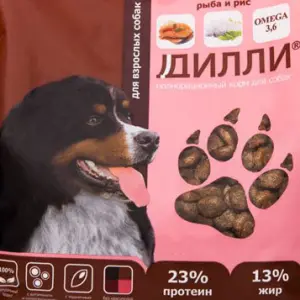 Дилли для взрослых собак рыба с рисом (14кг)
