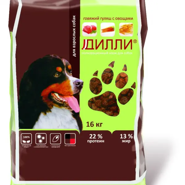 Дилли для взрослых собак гуляш с овощами (14кг)