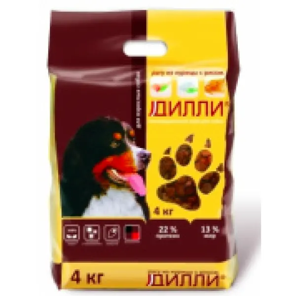 Дилли для взрослых собак курица с рисом (3.7кг)