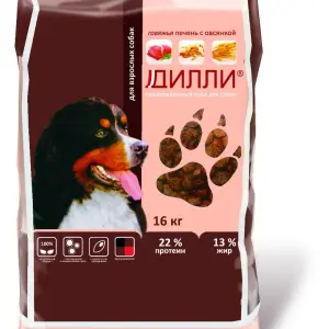 Дилли для взрослых собак печень с овсянкой (14кг)
