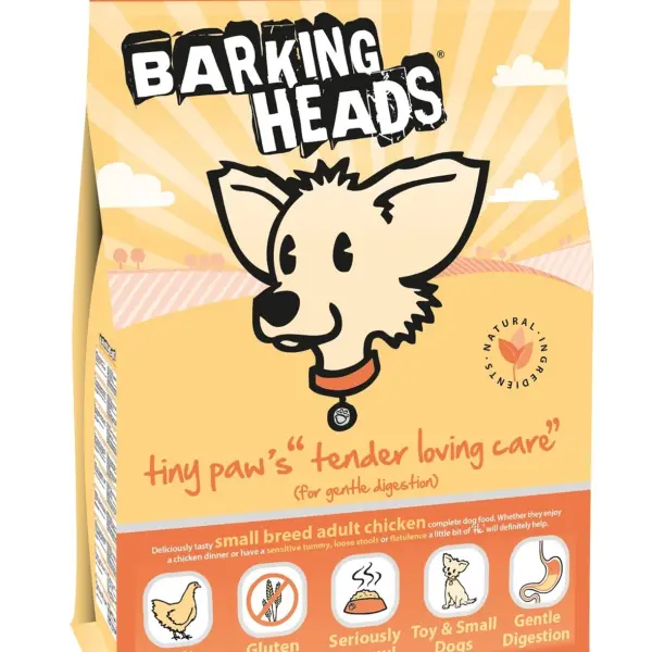 Корм Barking Heads для собак мелких пород с чувств. пищеварением с курицей и рисом "Нежная забота для мелколапого" 1,5кг