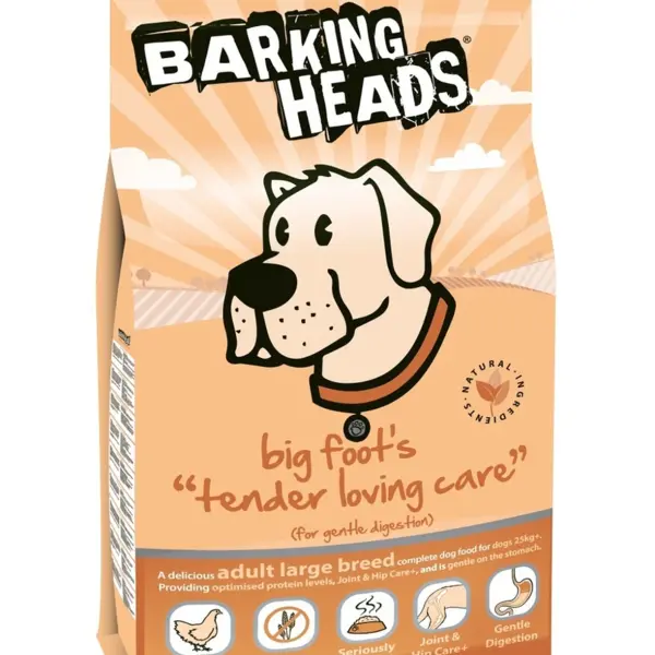 Корм Barking Heads для собак крупных пород с курицей и рисом "Цыпленок для большелапого" 12кг