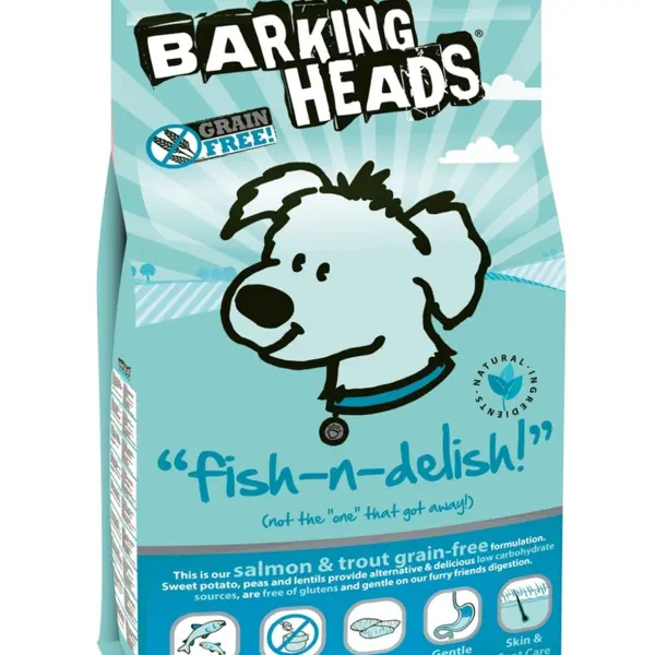 Корм Barking Heads беззерновой корм для собак с лососем, форелью и бататом "Рыбка-вкусняшка" 12кг