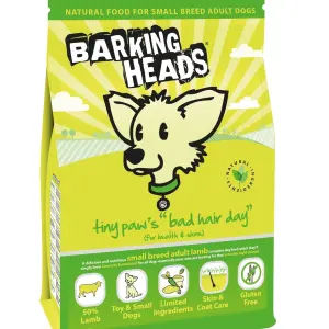 Корм Barking Heads для собак мелких пород, имеющих проблемы с шерстью, с ягненком и рисом "Роскошная шевелюра для мелколапого" 4кг
