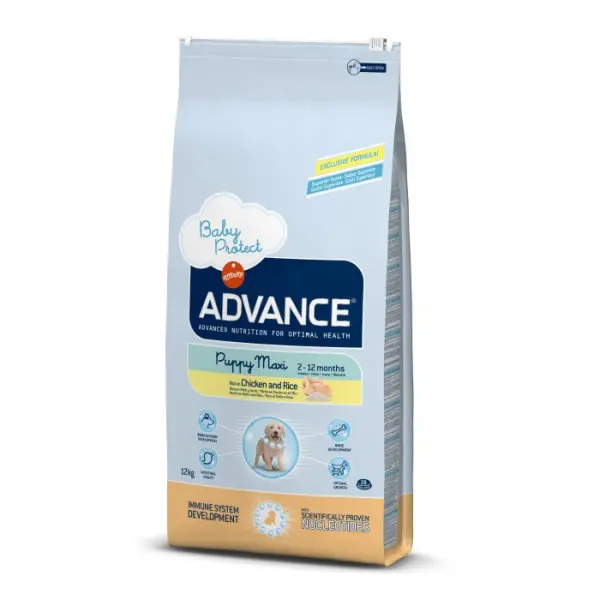 Корм Advance для щенков крупных пород с курицей и рисом, Baby Protect Maxi (03кг)