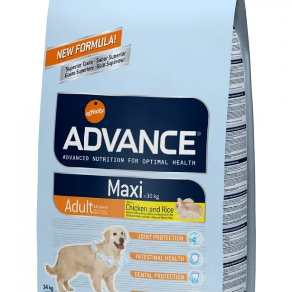Корм Advance для взрослых собак крупных пород с курицей и рисом, Maxi Adult (18кг)
