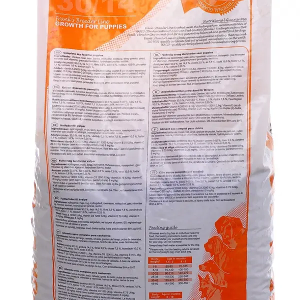 Корм Frank's ProGold breeder Line "Формула роста для щенков", Growth for Puppies 30/14, (15кг)