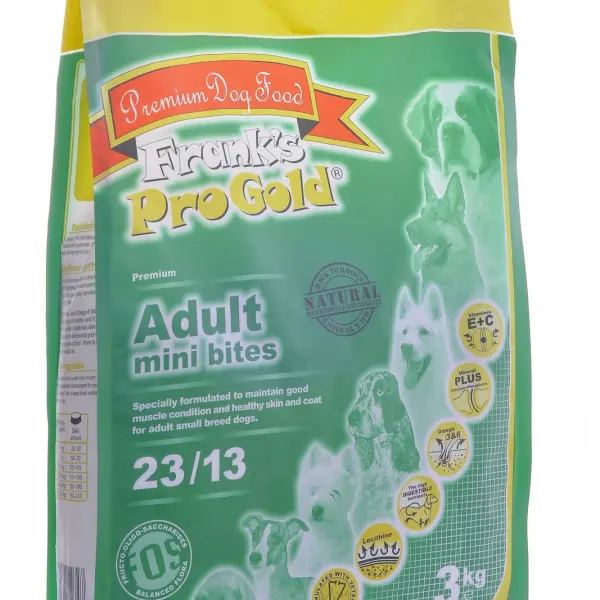 Корм Frank's ProGold для собак малых пород "Куриное барбекю" Adult Mini Bites 23/13, (03кг)