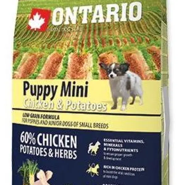 Корм Ontario для щенков малых пород с курицей и картофелем (2,25кг)