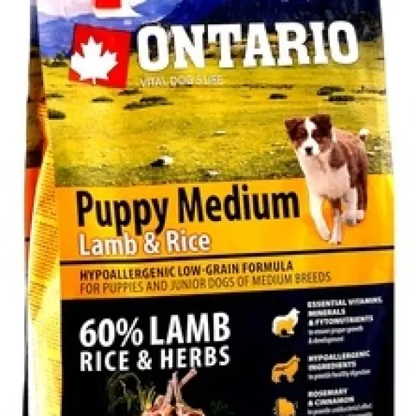 Корм Ontario для щенков с ягненком и рисом (2,25кг)