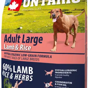 Корм Ontario для собак крупных пород с ягненком, индейкой и рисом (2,25кг)