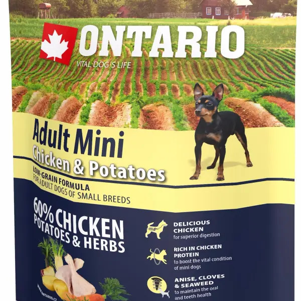 Корм Ontario для собак малых пород с курицей и картофелем (2,25кг)