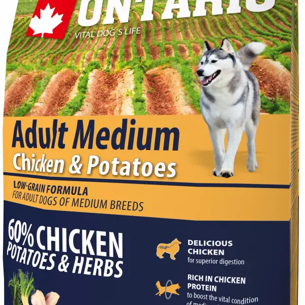 Корм Ontario для собак с курицей и картофелем (2,25кг)