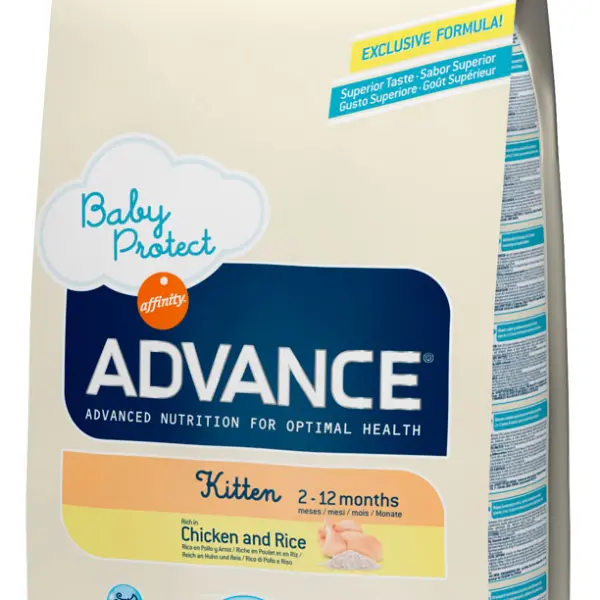 Корм Advance для котят с 2 до 12 месяцев, Baby Protect Kitten (15кг)
