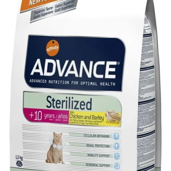 Корм Advance для стерилизованных кошек старше 10 лет, Sterilized 10 Years (1,5кг)