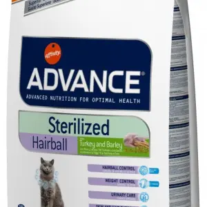 Корм Advance для вывода шерсти у стерилизованных кошек, Sterilized Hairball (10кг)