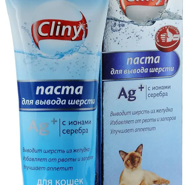 Паста для кошек "Cliny" для вывода шерсти из желудка, 30 мл