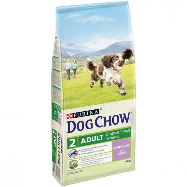 Dog Chow Adult для взрослых собак, ягнёнок 14кг