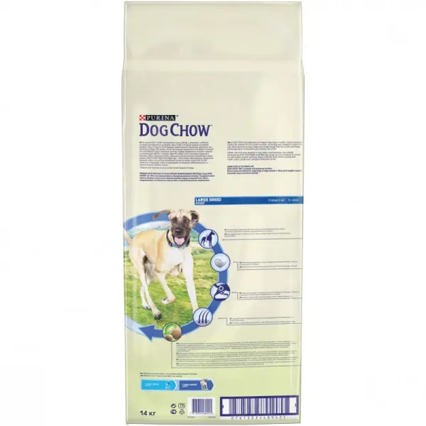 Dog Chow для взрослых собак крупных пород, индейка 14кг
