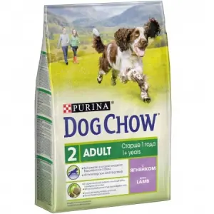Dog Chow Adult для взрослых собак, ягнёнок 02,5кг