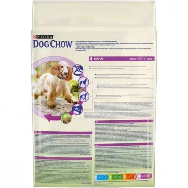 Dog Chow Senior для собак старше 9 лет, ягнёнок 02,5кг