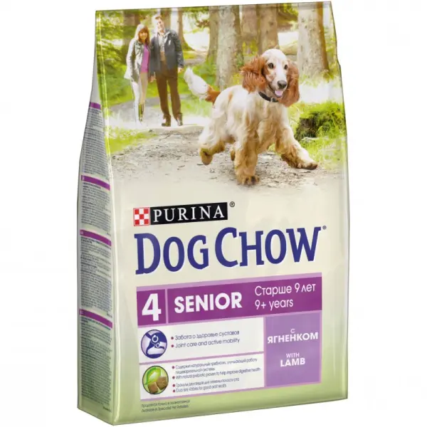 Dog Chow Senior для собак старше 9 лет, ягнёнок 02,5кг