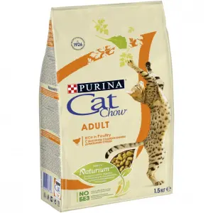 Cat Chow для взрослых кошек , домашняя птица 01,5кг