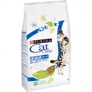 Cat Chow для кошек Feline тройная защита, домашняя птица и индейка 15кг