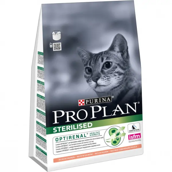 Pro Plan для стерилизованных кошек и кастрированных котов, лосось 3кг