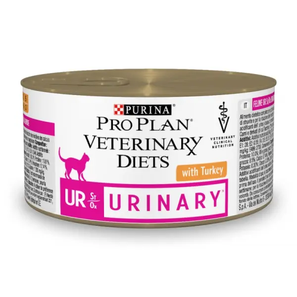 Консервы Pro Plan Veterinary Diets UR Urinary для кошек с болезнями нижних отделов мочевыводящих путей, индейка, 195 г