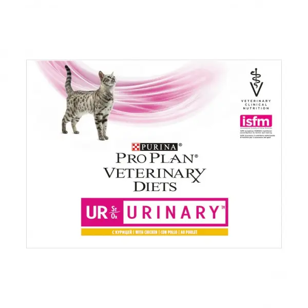 Консервы Pro Plan Veterinary Diets UR Urinary для кошек с болезнями нижних отделов мочевыводящих путей, курица, пауч, 10шт*85 г