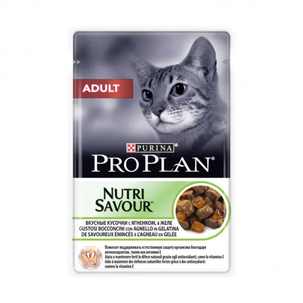 Консервы для взрослых кошек Pro Plan Adult, ягнёнок, пауч, 85 г